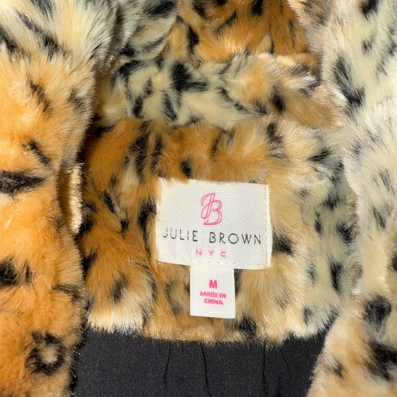 JB by Julie Brown Brown and Black Teddy Jacket with Plush Texture - Picture 4 of 7